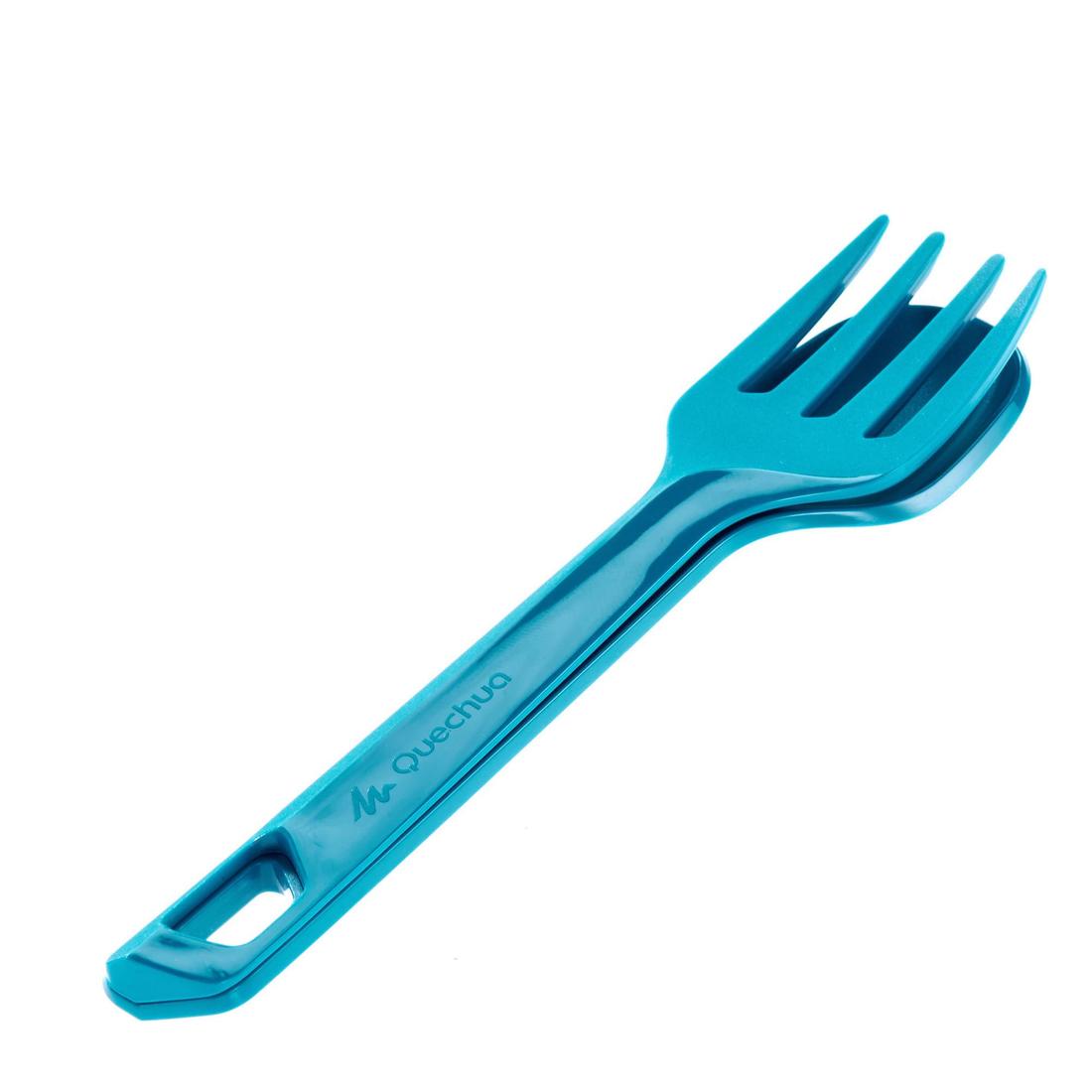 Set 3 couverts (couteau, fourchette, cuillère) pour le camping en plastique