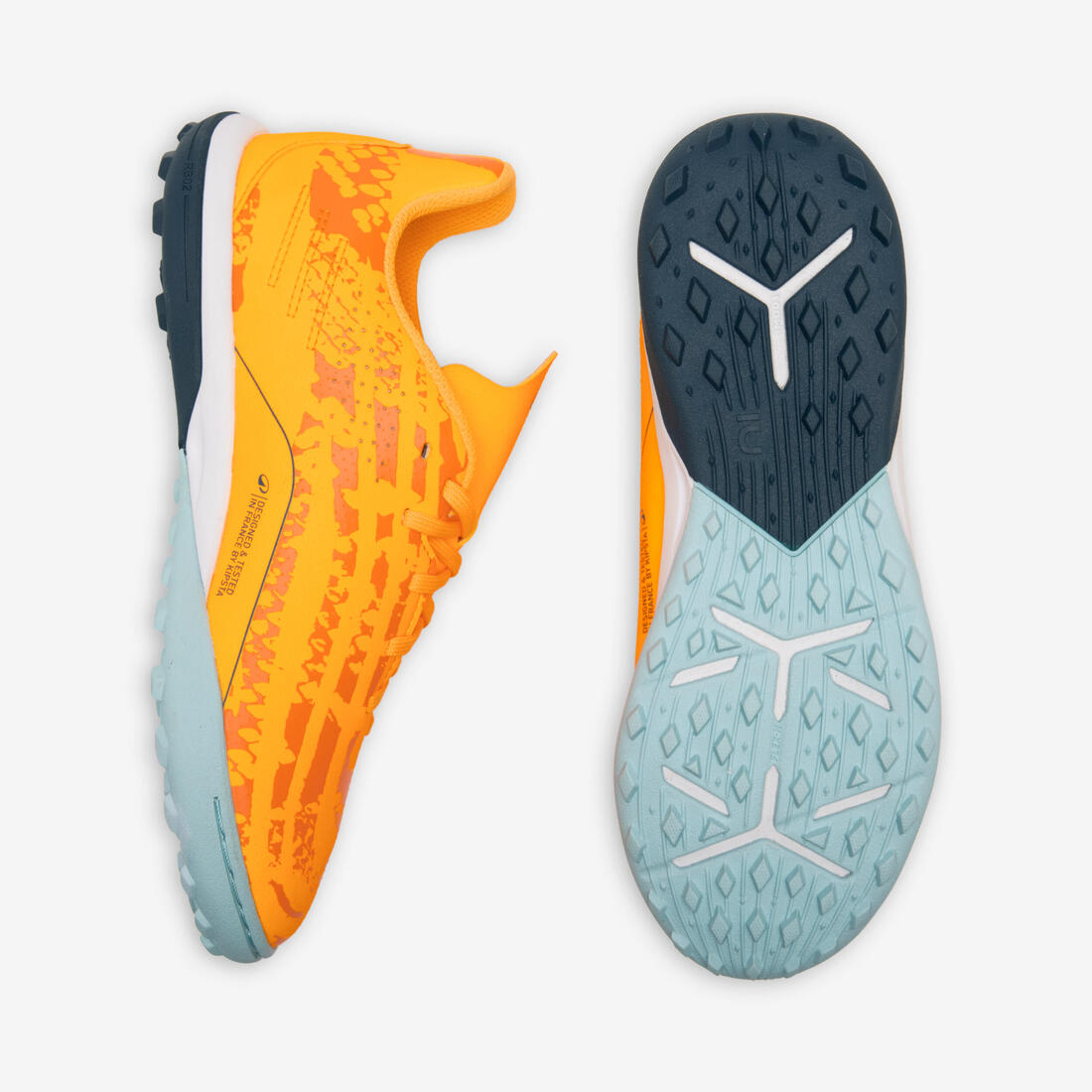 CHAUSSURES DE FOOTBALL ENFANT A LACETS VIRALTO I TURF TF NEBULA
