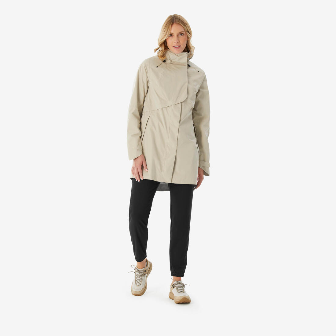Veste longue imperméable femme, NH500