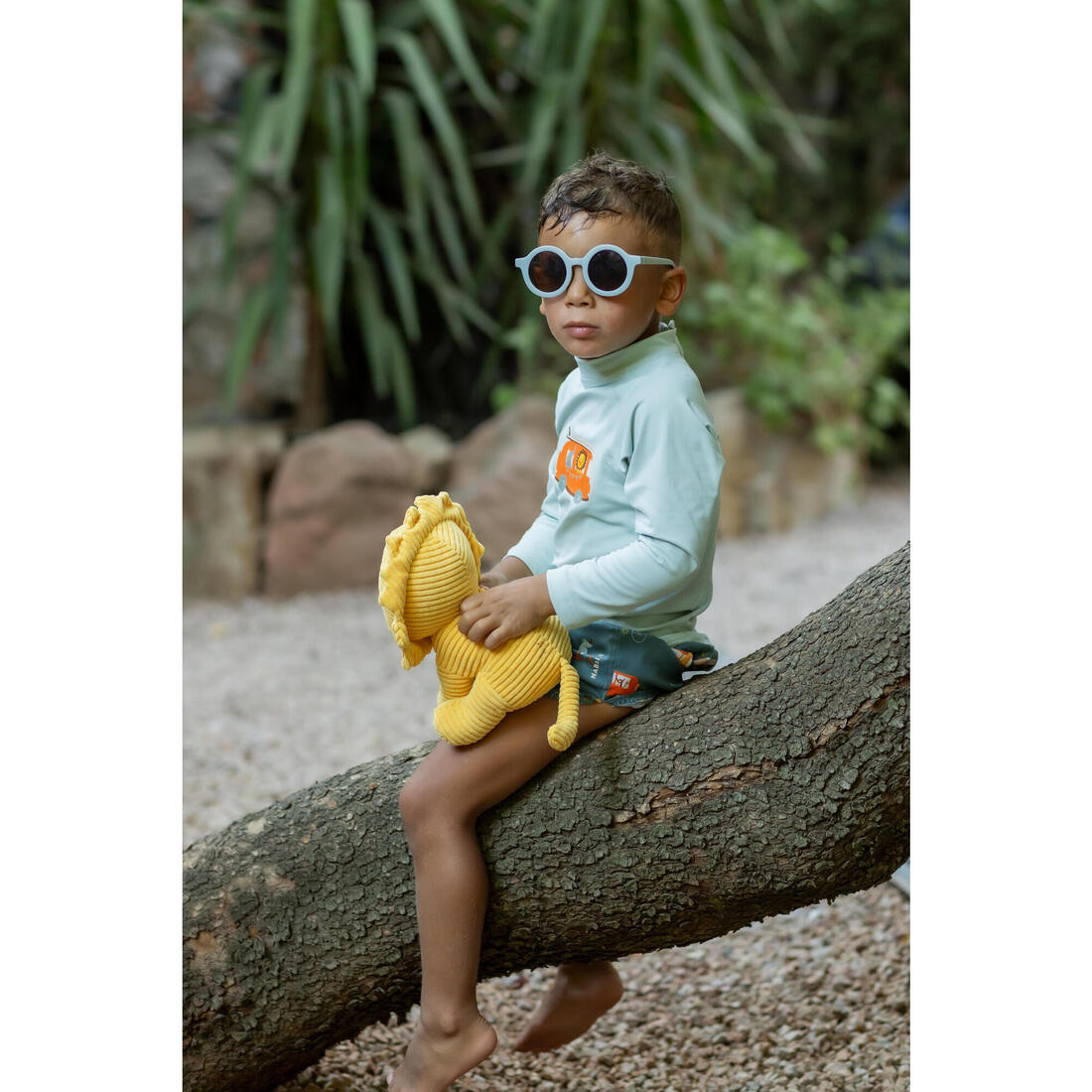 T-shirt anti uv bébé manches longues imprimé savane