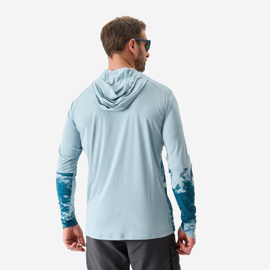 Tee-shirt de pêche anti-uv 500 capuche