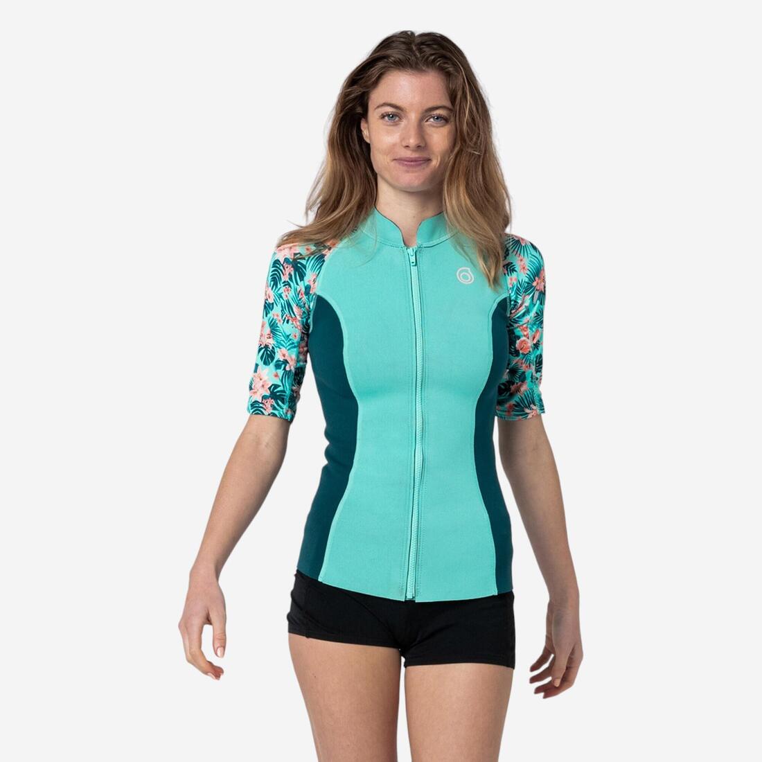 Top anti UV Manches courtes Femme néoprène 1.5mm - Navy