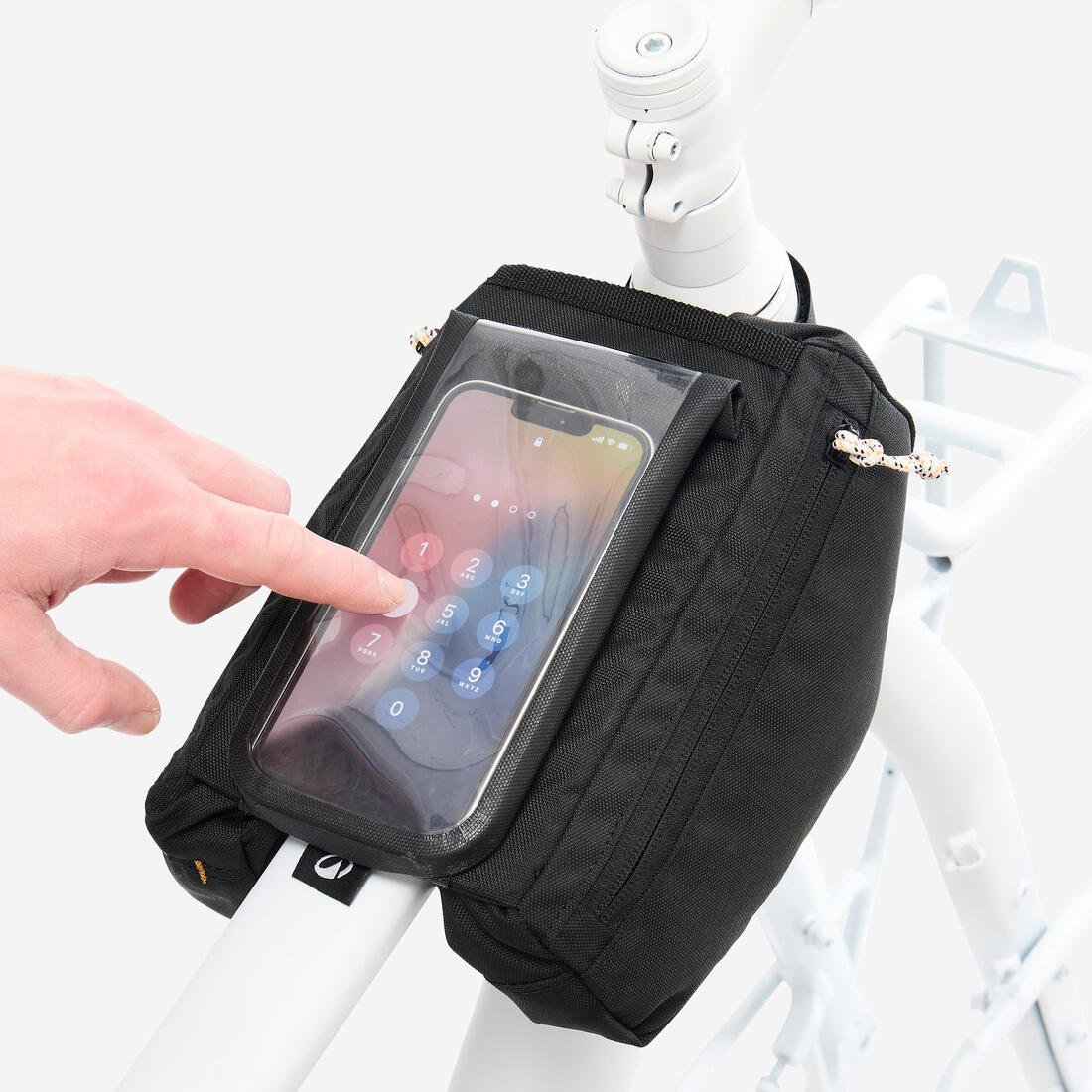 Sacoche de cadre vélo smartphone 2x1L, ACTV 100 noire