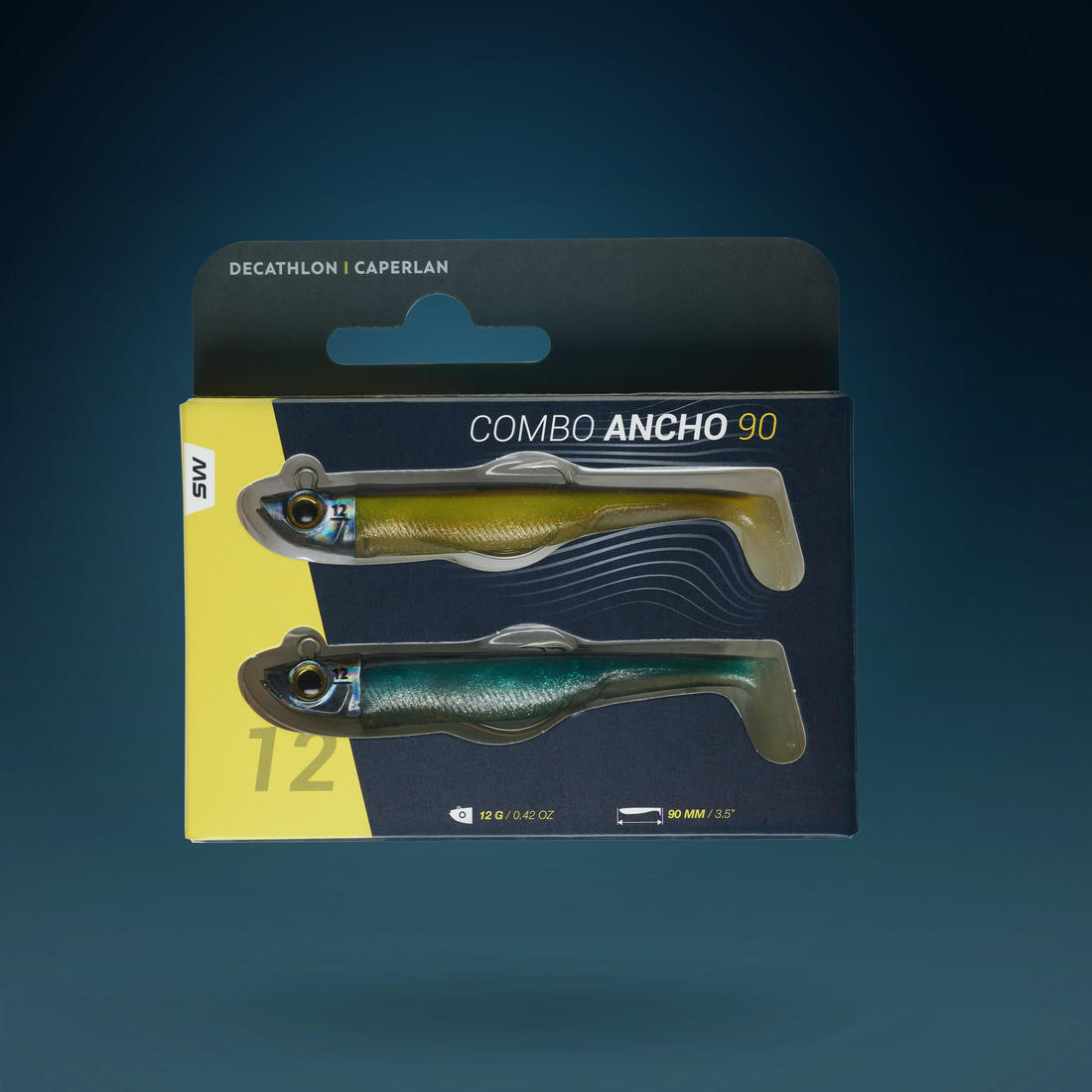 Combo leurres souples shad texan anchois ancho 90 12g ayu en mer