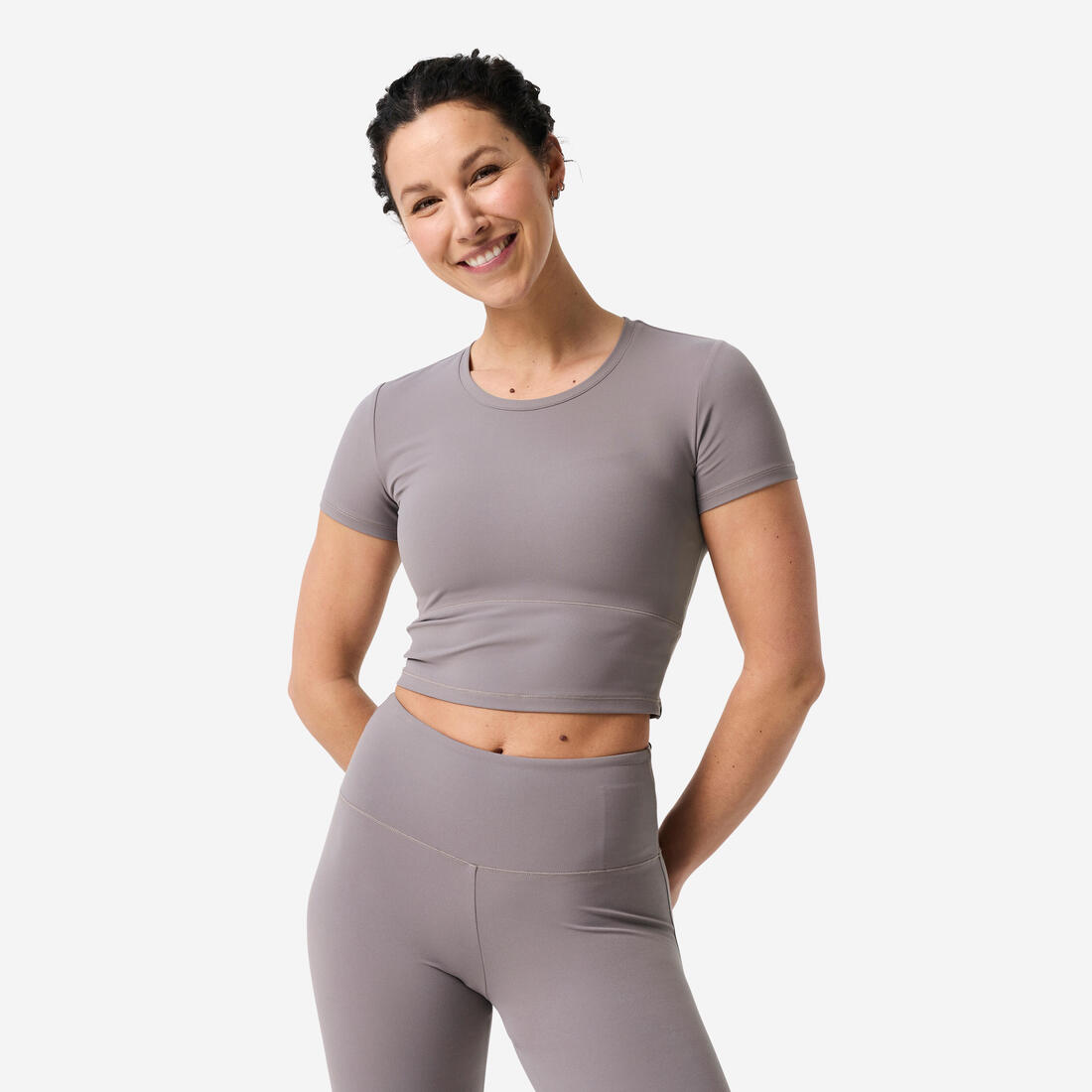 T-shirt de yoga et Pilates extensible et doux femme, Breathe
