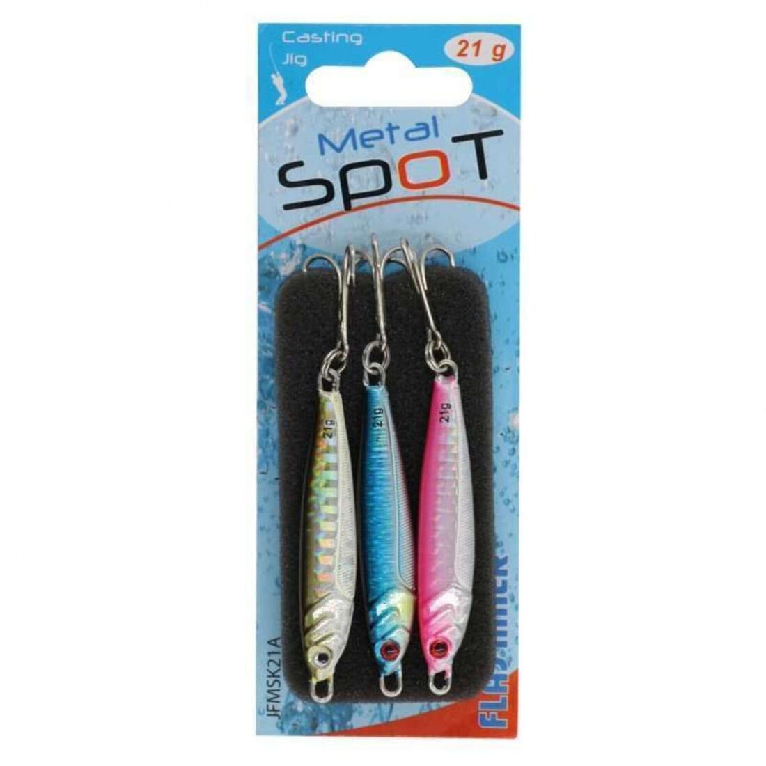 KIT 3x JIG "METAL SPOT" - 21g Coloris : Dos Bleu, Dos Rose, Ayu FLASHMER