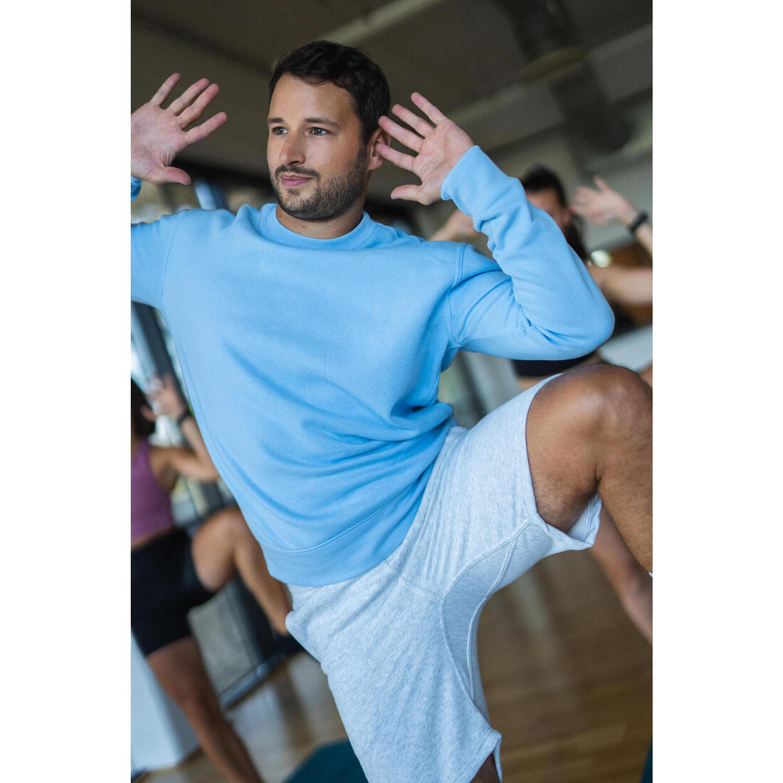 Short de fitness en molleton avec poches homme