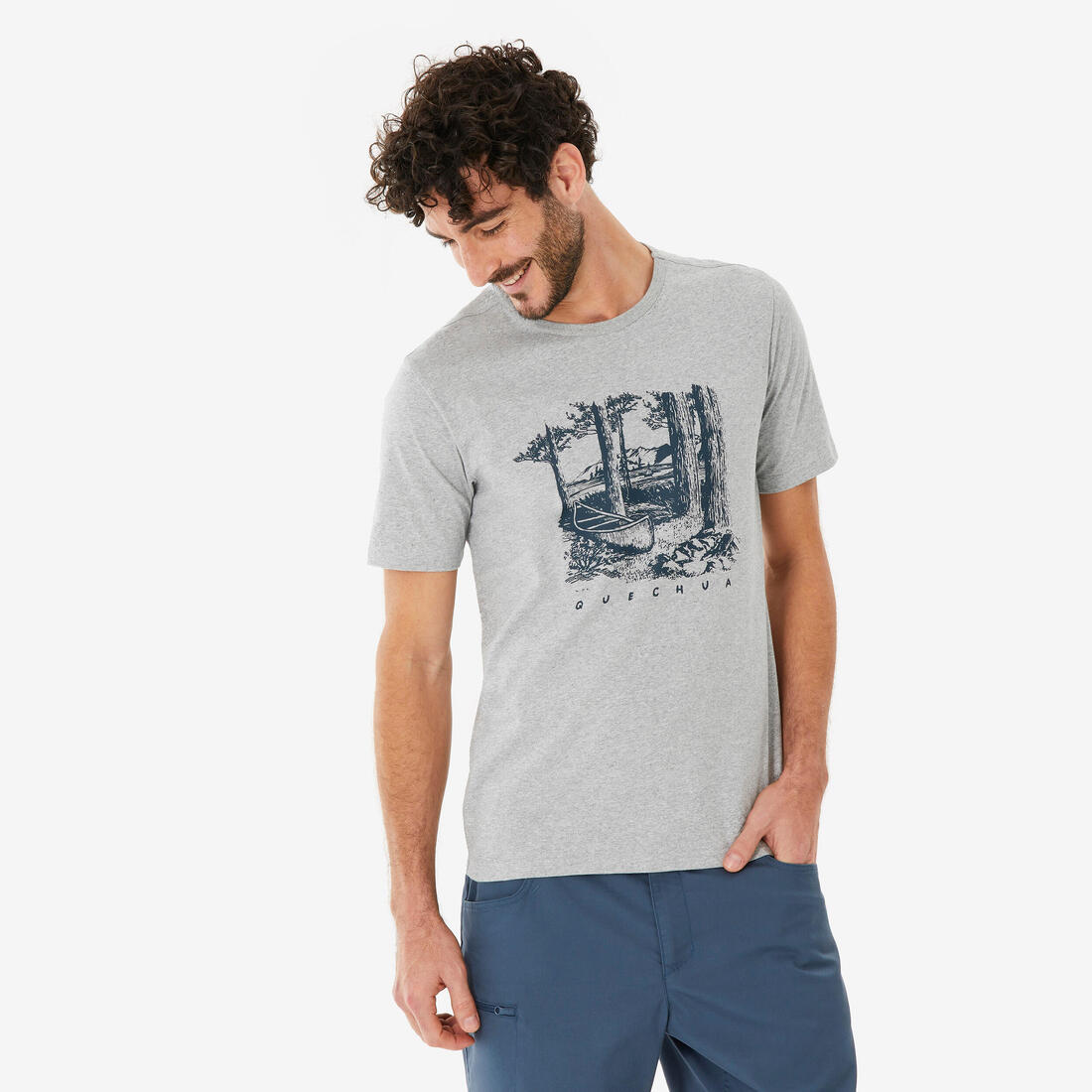 T-shirt de randonnée manches courtes homme, NH100