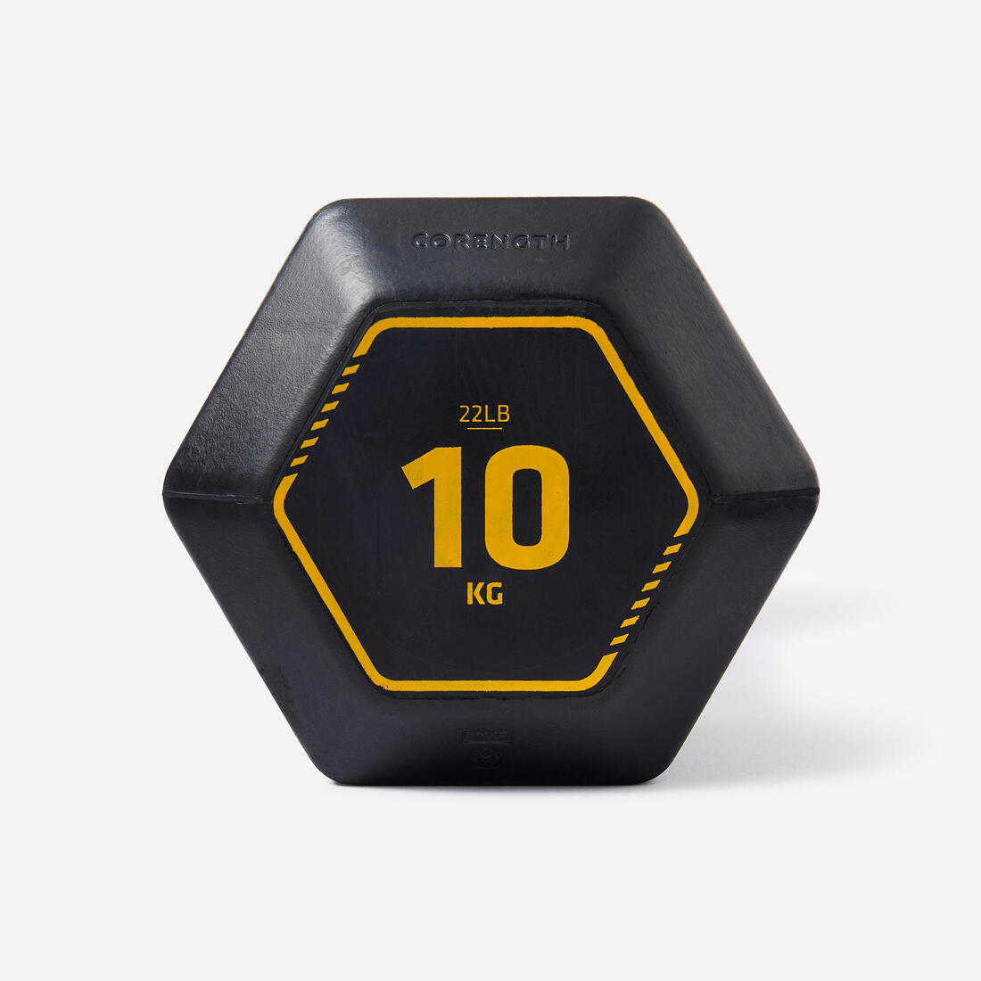 Haltère de cross training et musculation 10 kg - dumbbell hexagonale noire