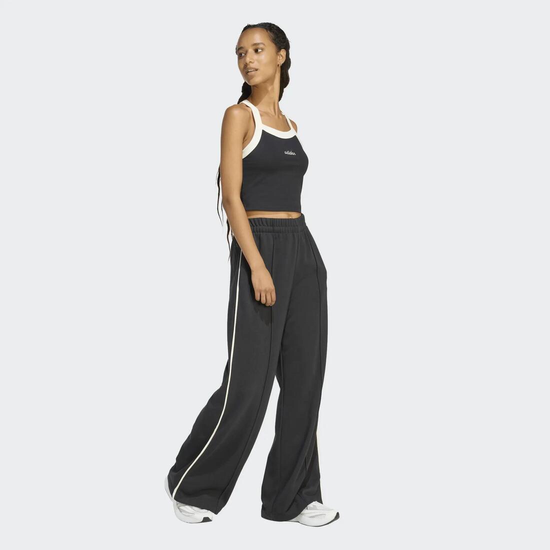Débardeur crop Adidas, femme, noir