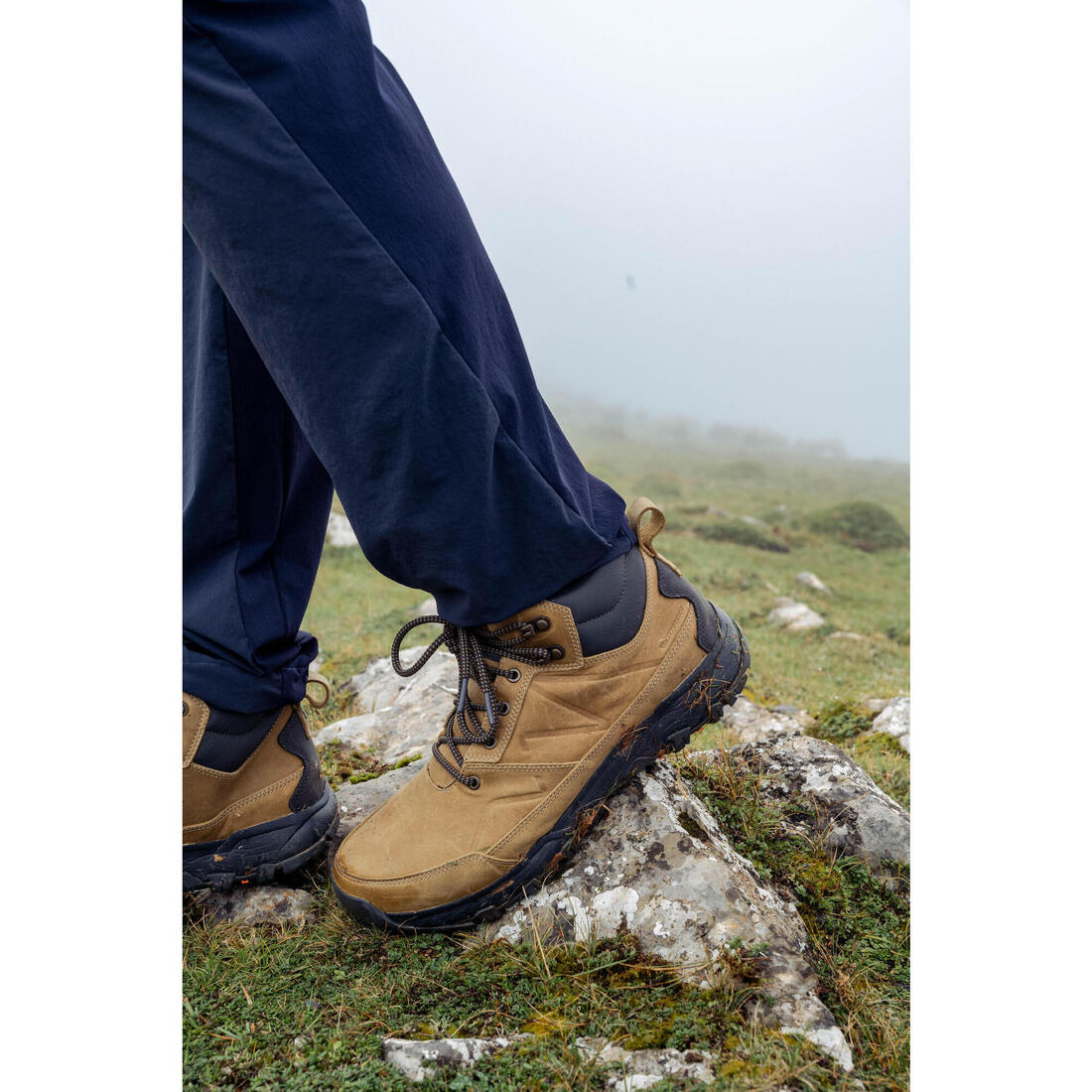 Chaussures de randonnée mid imperméables homme, NH500 Cuir WP