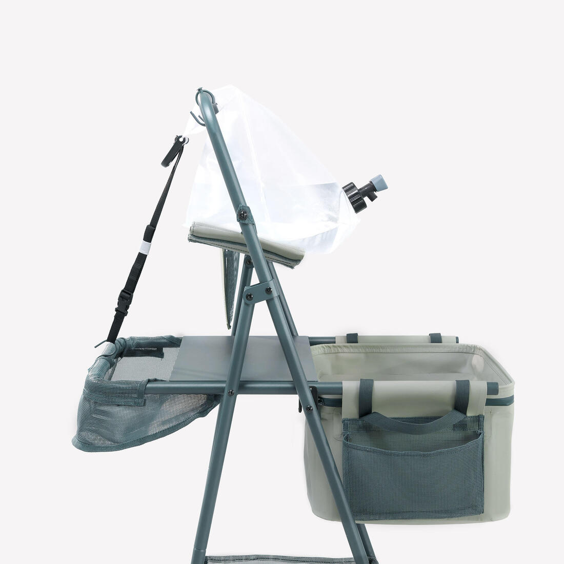 Meuble evier de camping, avec réservoir pour eaux grises et multiples rangements