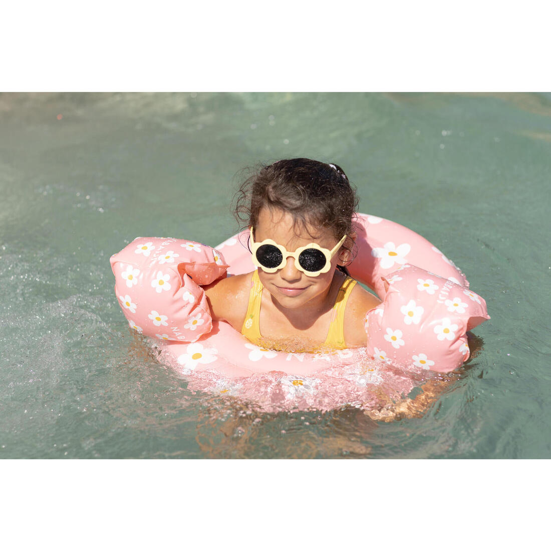 Bouée piscine gonflable 51 cm vert imprimé "PANDAS" pour enfant 3-6 ans