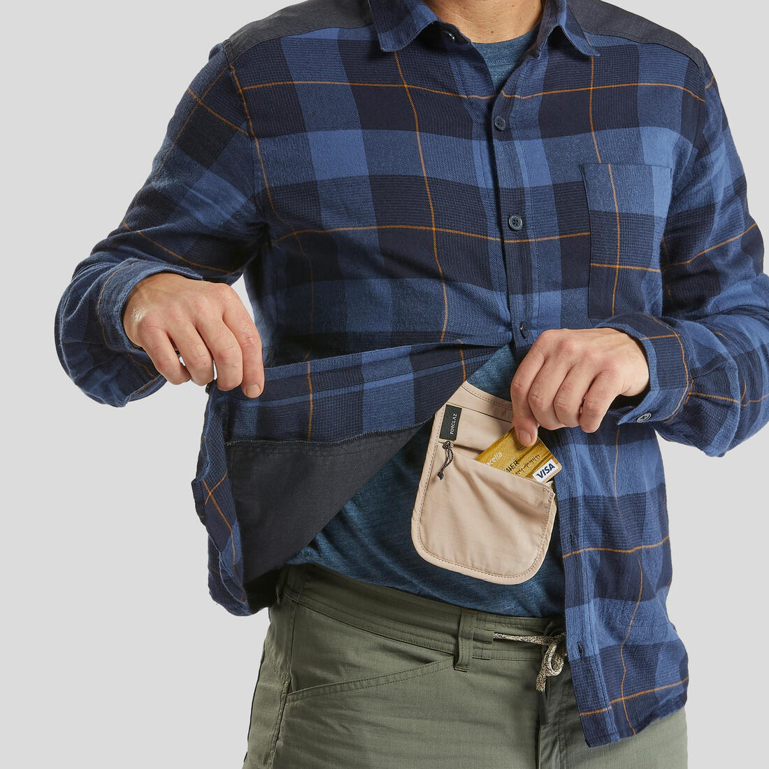 Pochette de voyage discrète et sécurisée, Travel RFID beige