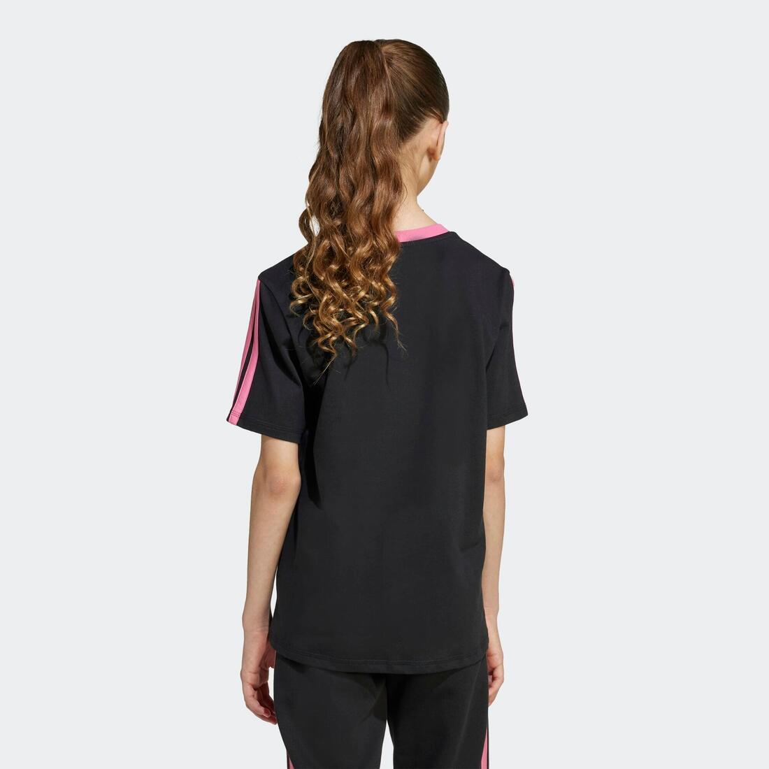 T-shirt enfant en coton, noir et rose