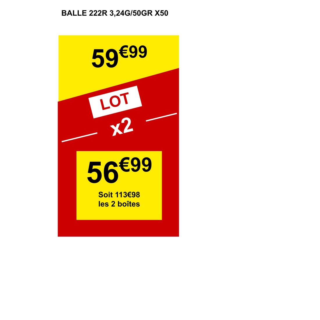 Balle 222 REMINGTON 3,24G/50GRS X50