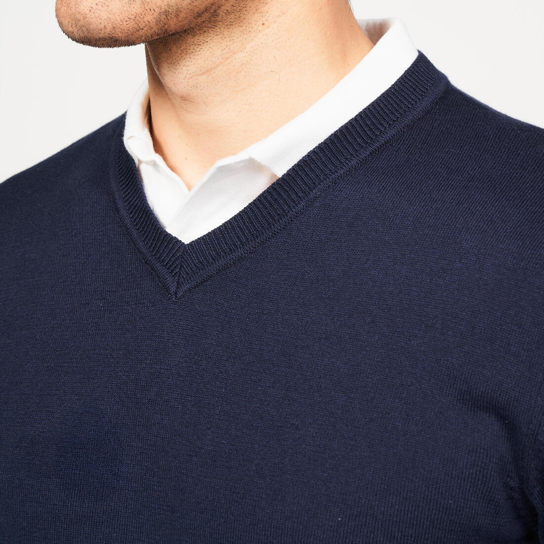 Pull de golf coton col V homme, MW100