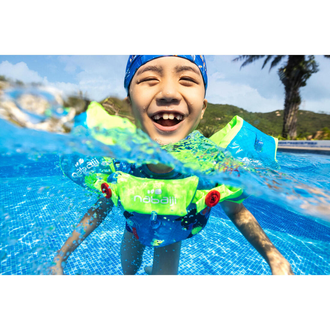 Brassards-ceinture piscine évolutif TISWIM enfant bleu "DRAGON"