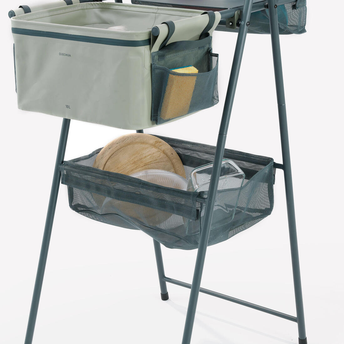 Meuble evier de camping, avec réservoir pour eaux grises et multiples rangements