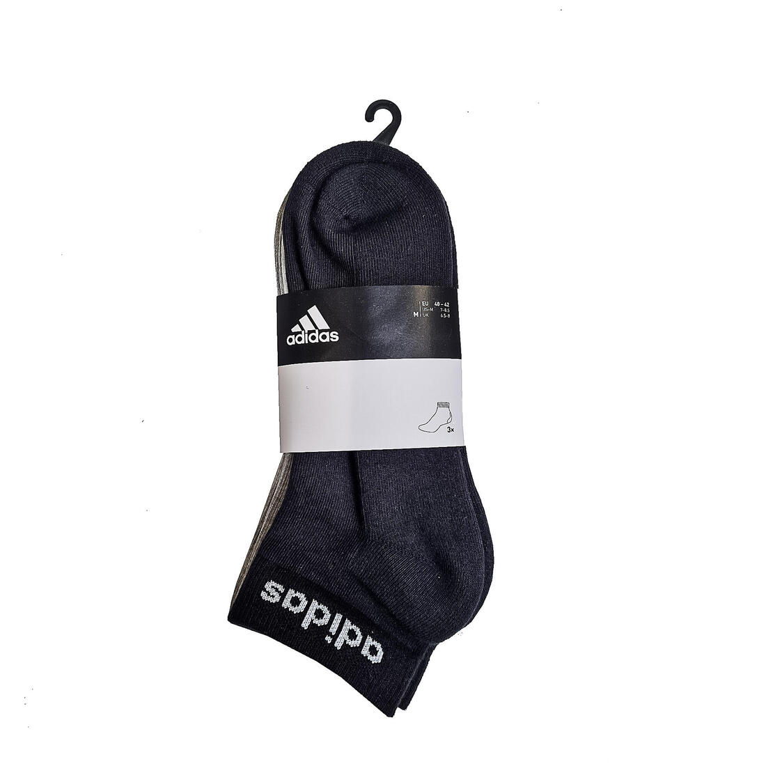 Chaussettes de sport adidas mi-hautes noir blanc gris lot de 3