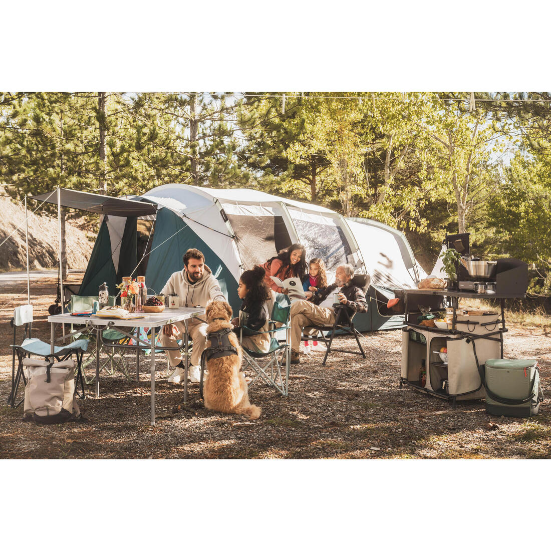 Tente de camping 6 places 3 chambres, Fresh & Black, Arpenaz 6.3