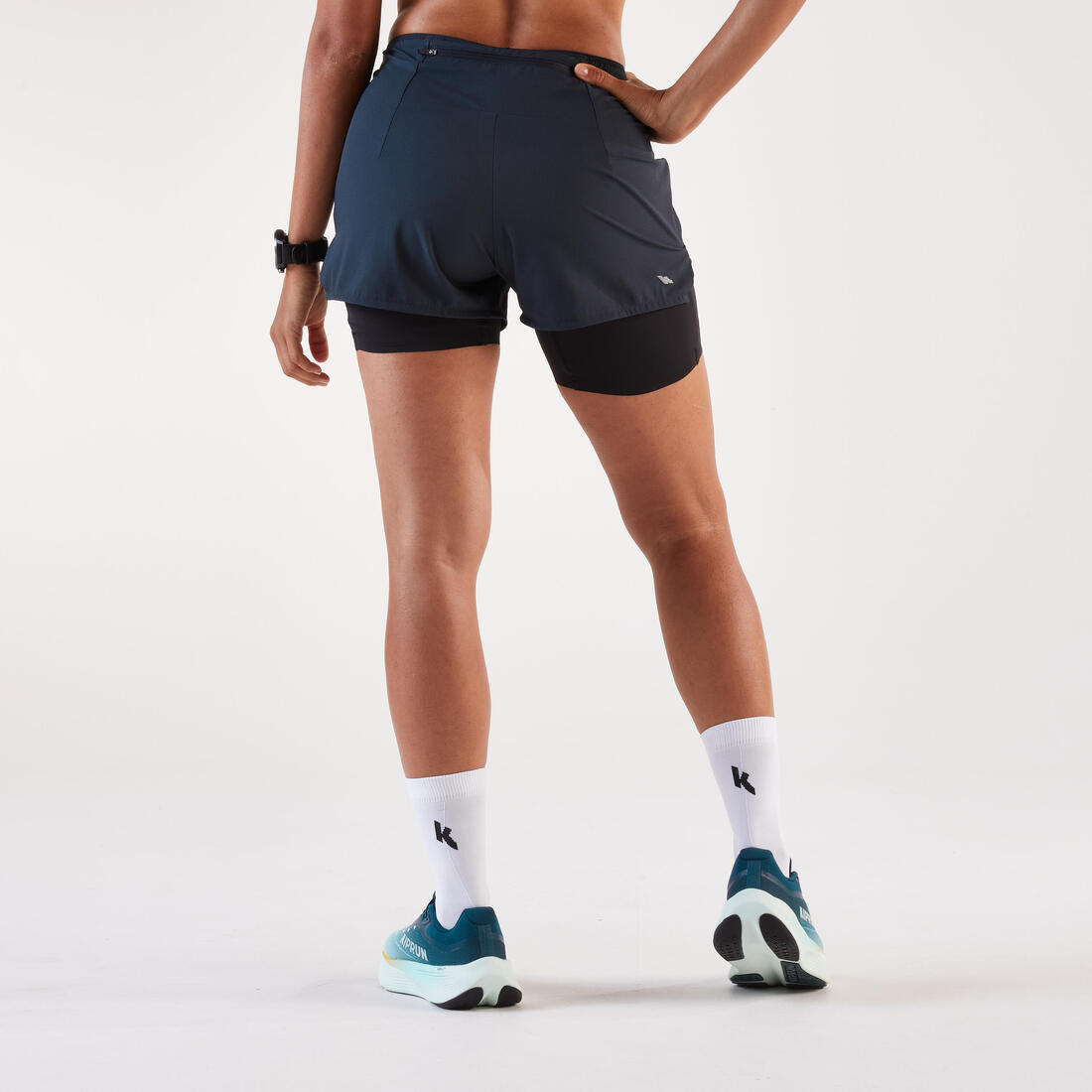Short 2en1 de running & trail Femme, Kiprun Run 500 Confort
