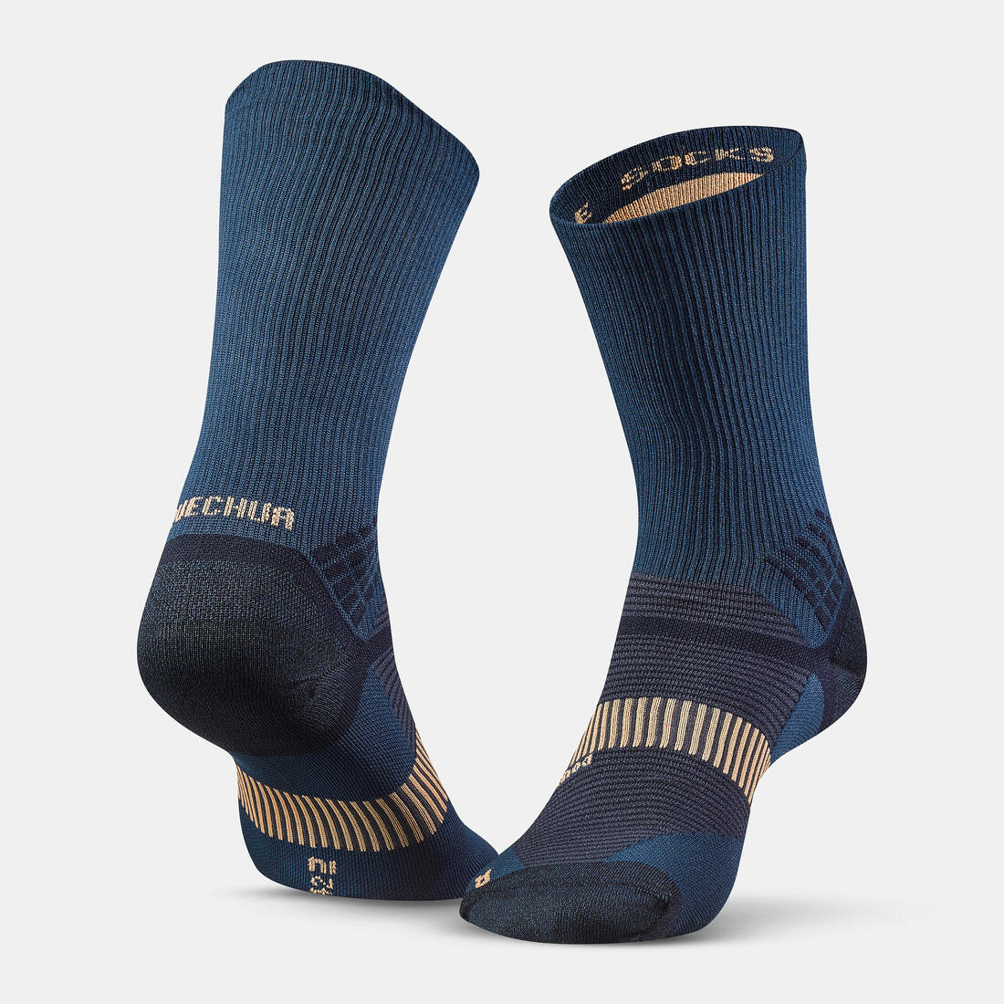 Chaussettes de randonnée hautes double peau (2 paires) adulte, Hike 520