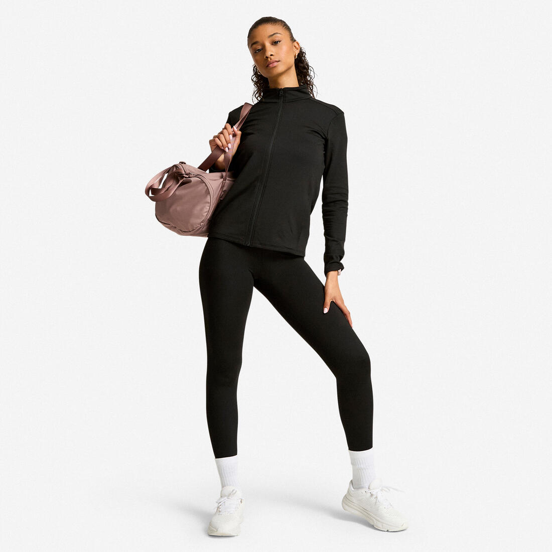 Veste de sport polaire femme, noir