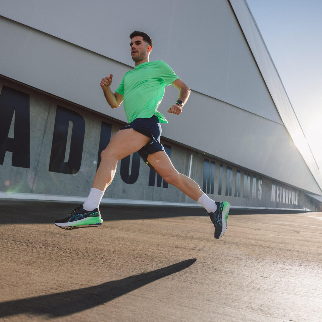 Chaussures running homme, Asics Superion 8 turquoise et vert