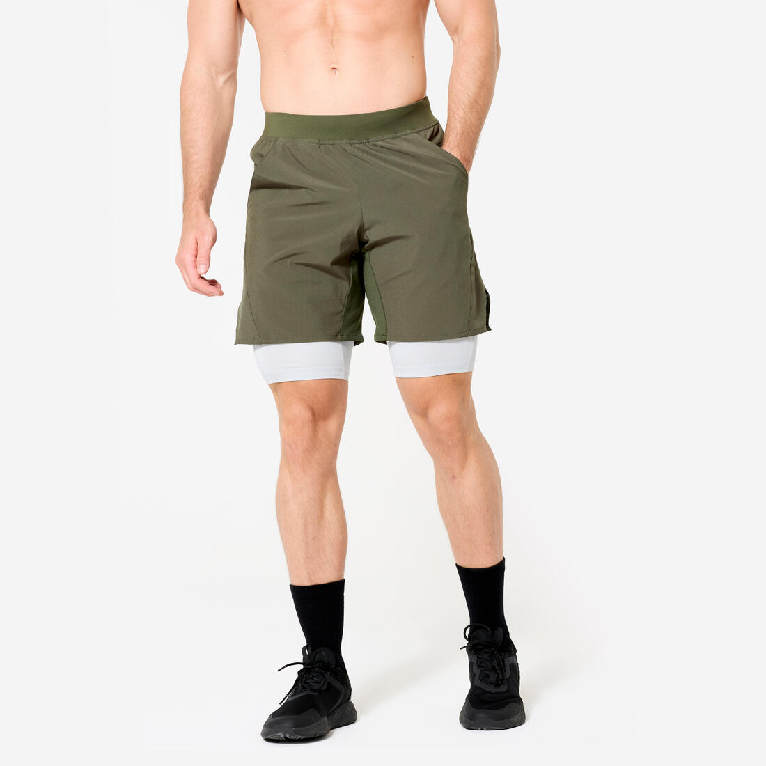 Short de fitness 2 en 1 collection respirant poche zippée homme