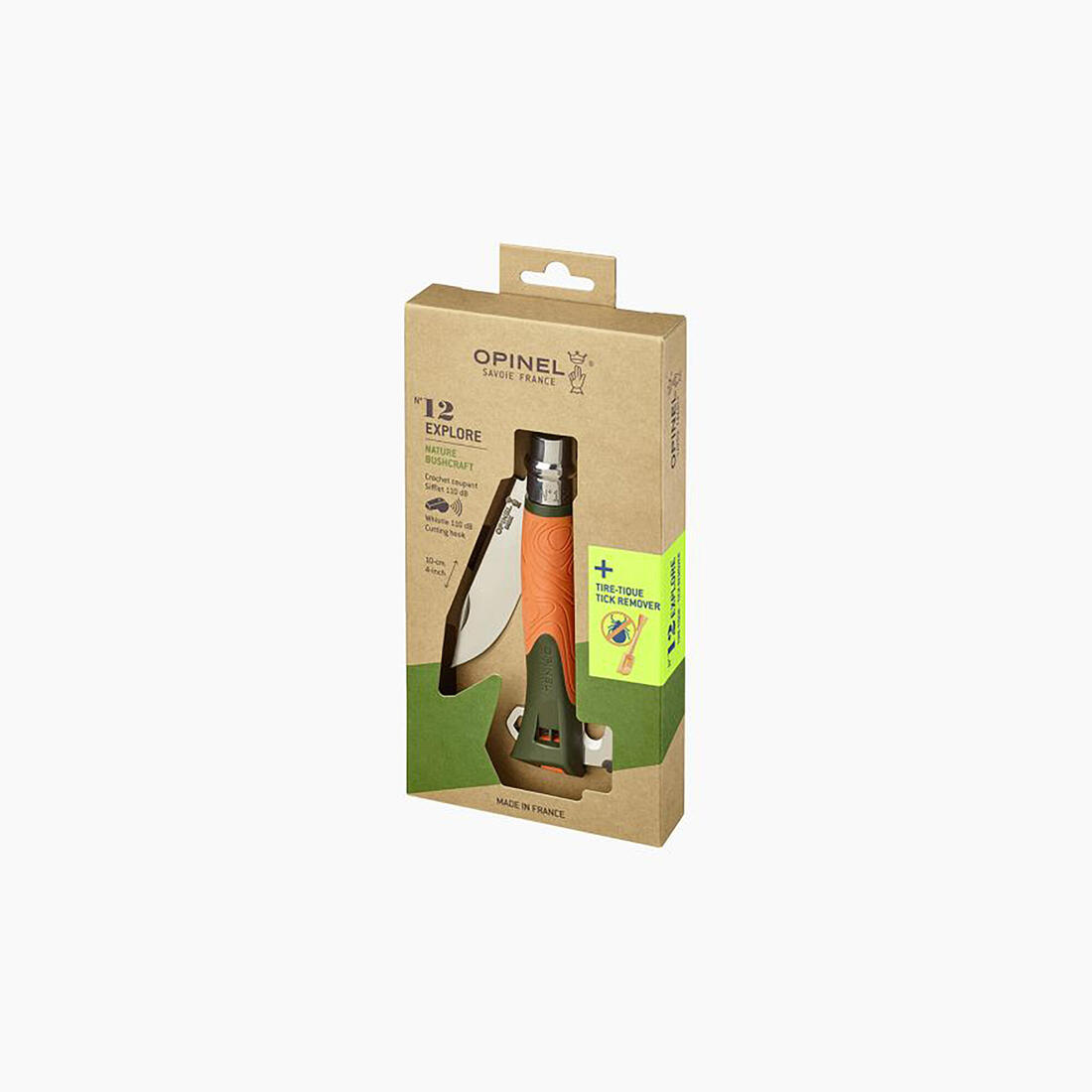 Couteau pliant 9,5 cm inox Opinel N°12 Explore Tire Tique