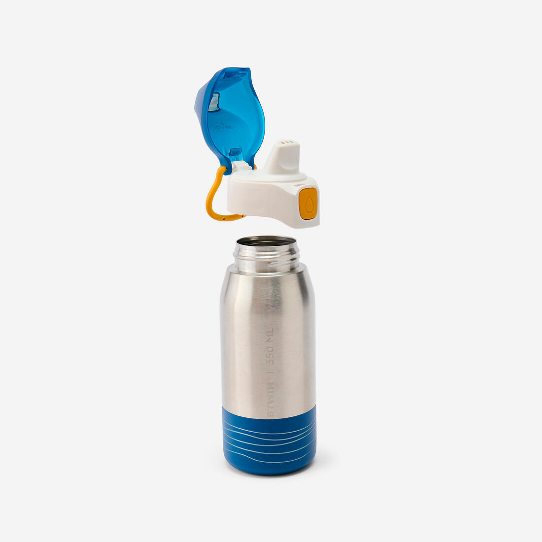 Bidon/ gourde vélo enfant 3-6 ans 350ml, inox bleu
