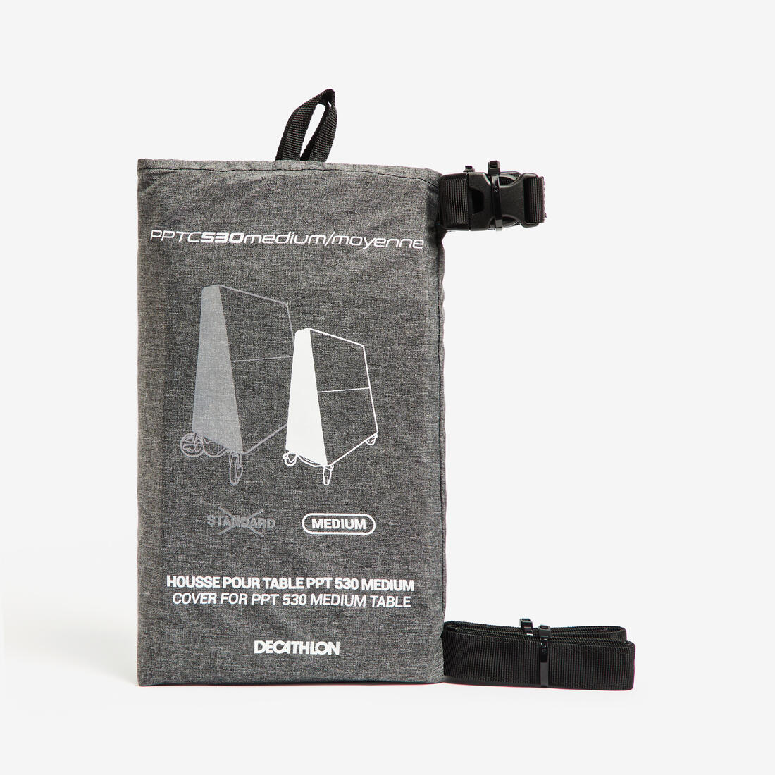 Housse pour table de ping pong de taille medium repliée - PPTC 530 Medium gris