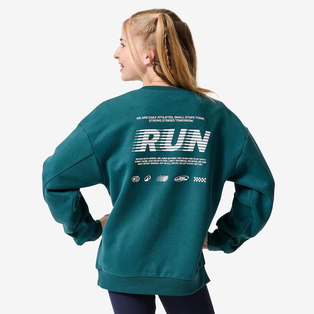 Sweat col rond imprimé en molleton chaud enfant