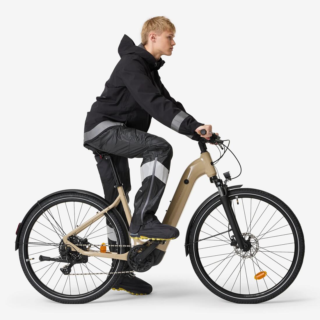 Surpantalon pluie velo ville avec couvre-chaussures integrees 540 homme noir