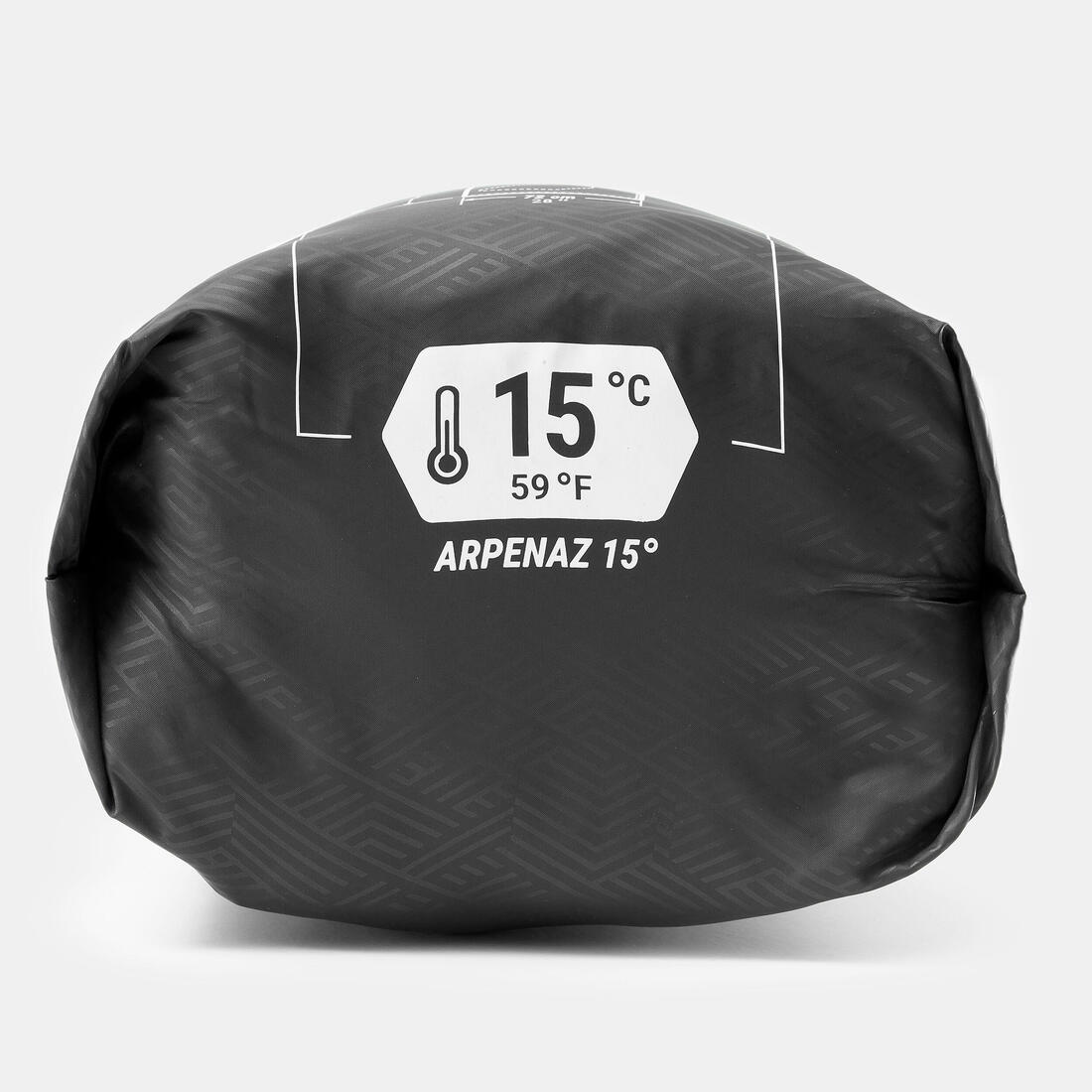 Sac de couchage de camping 15°C, Arpenaz