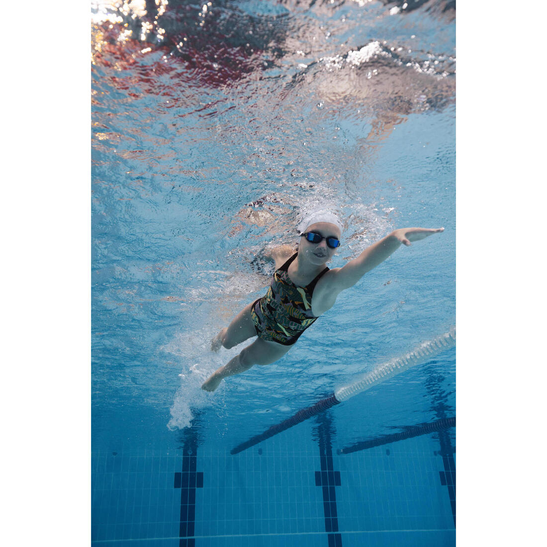 Maillot de bain 1 pièce natation Fille - 500 Kamyleon