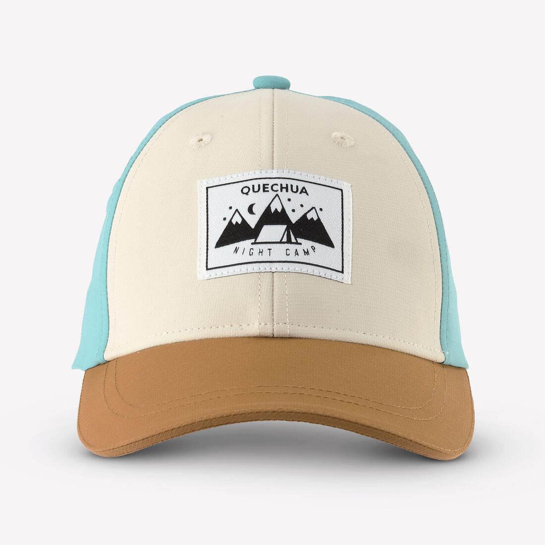 Casquette de randonnée enfant, MH100 kid beige bleue
