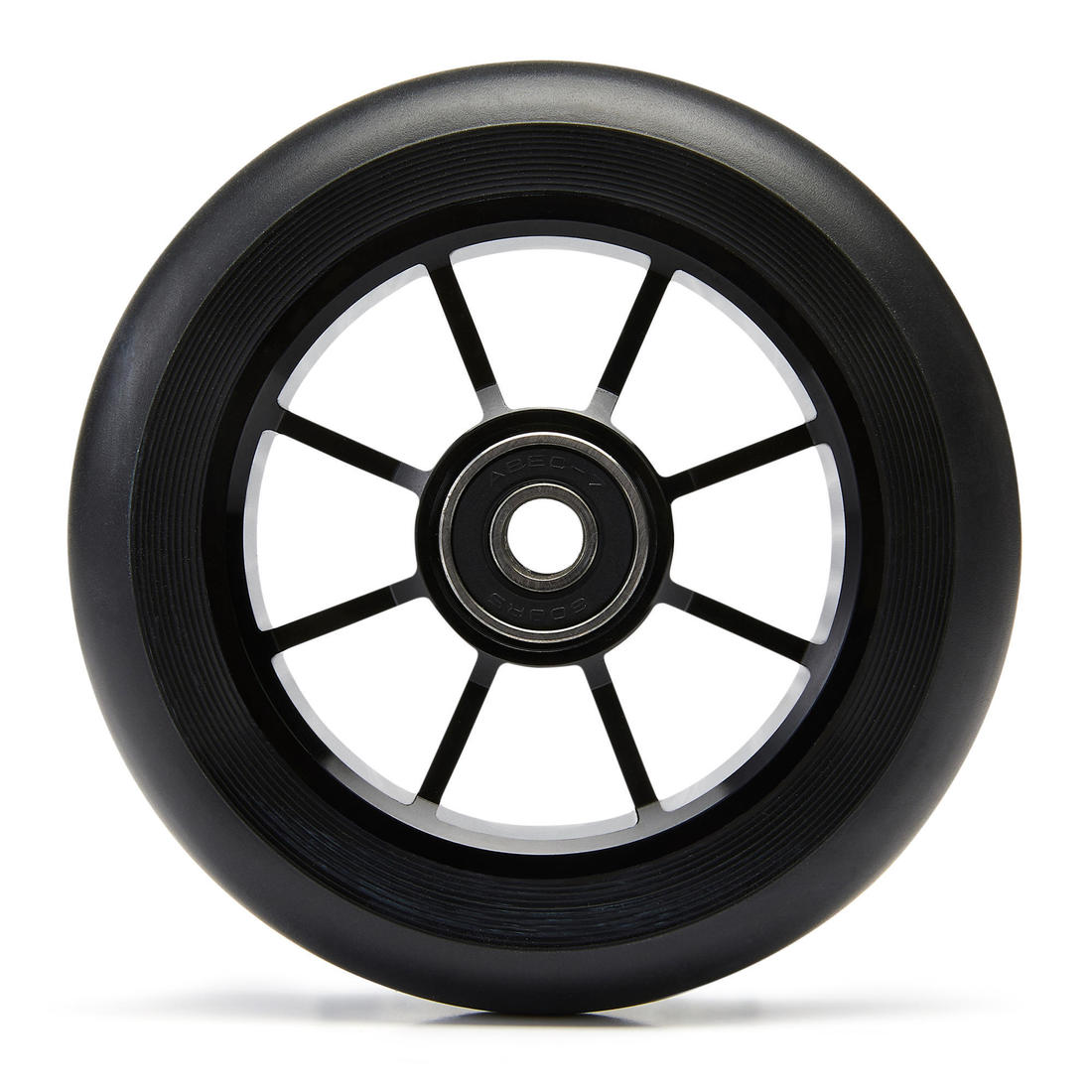 Roue freestyle 100mm avec jante noire en alu  et gomme noir PU85A