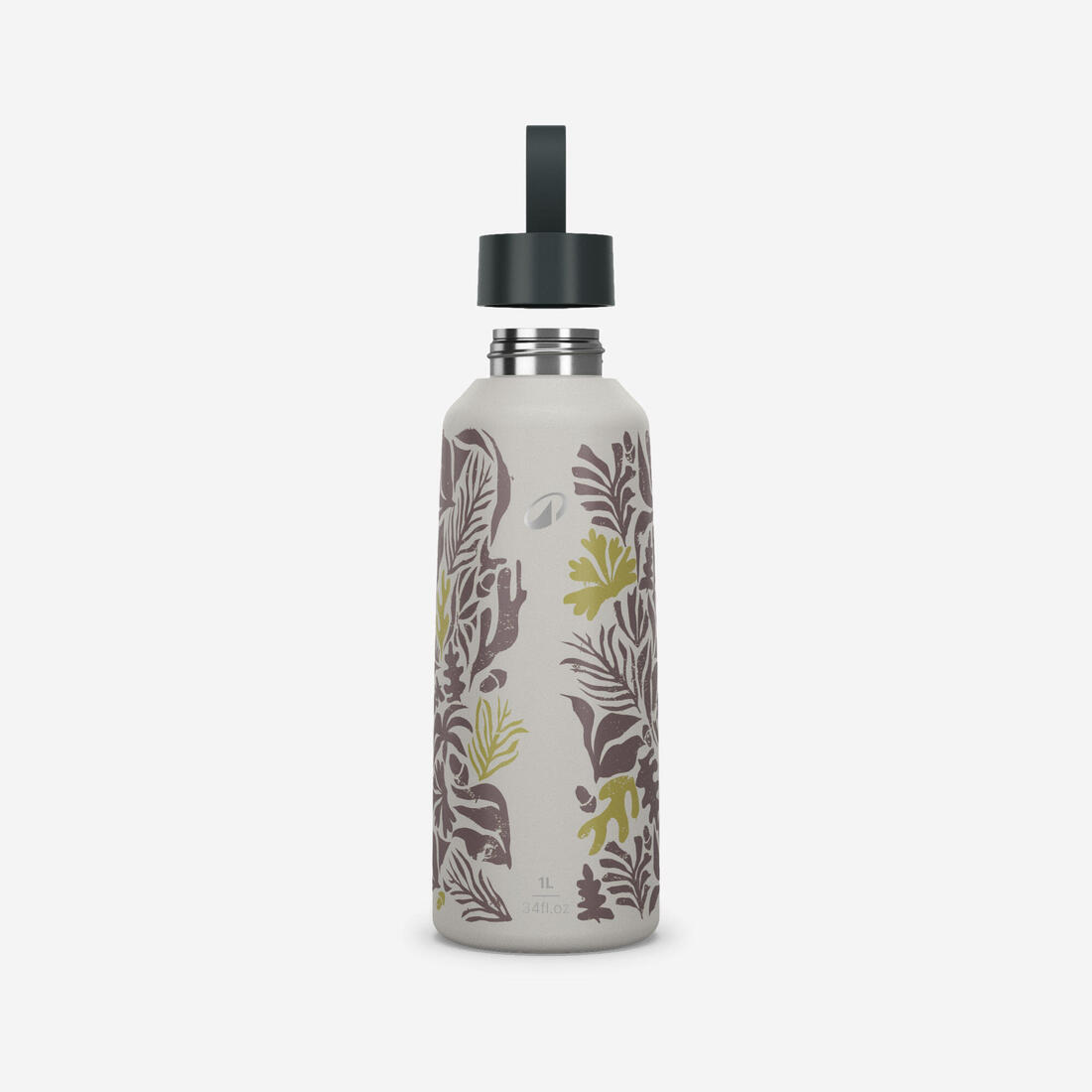 Gourde inox 1L avec bouchon à vis, composée à 75% d'acier recyclé