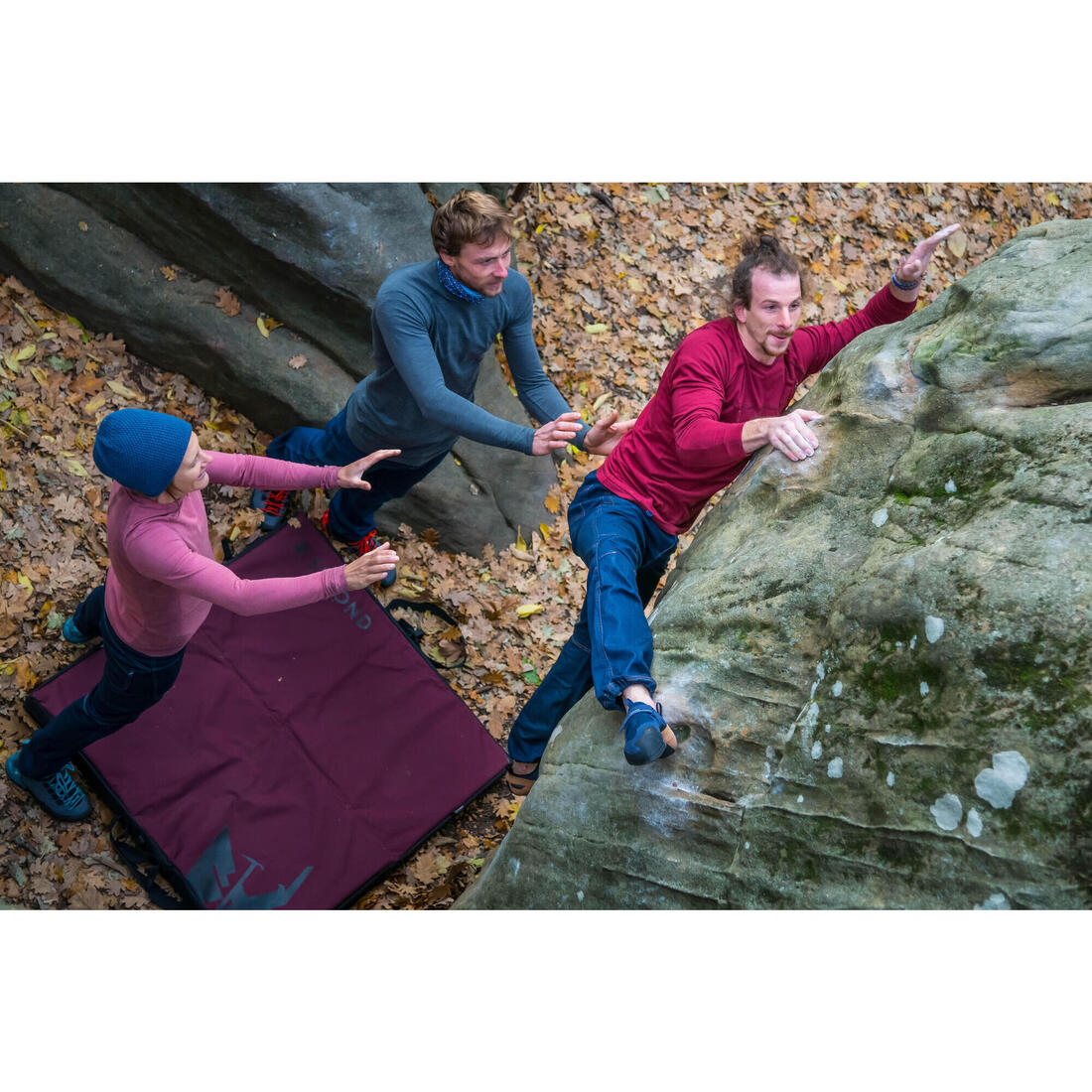 CRASHPAD D'ESCALADE - BLOCK V2 1mx1m  BORDEAU