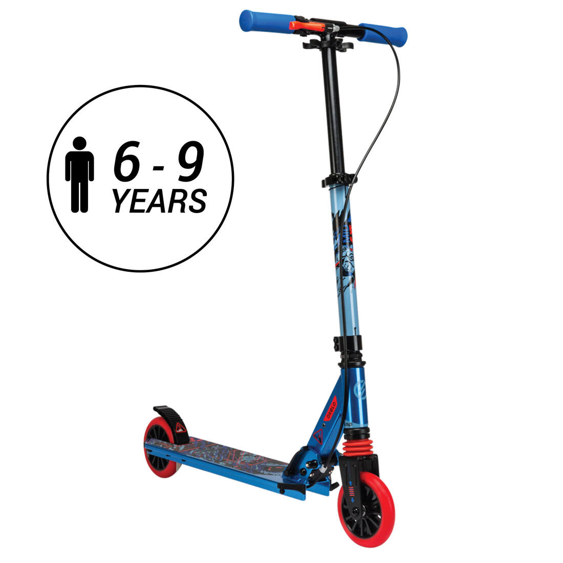 Trottinette enfant mid5 avec frein au guidon et suspension violette
