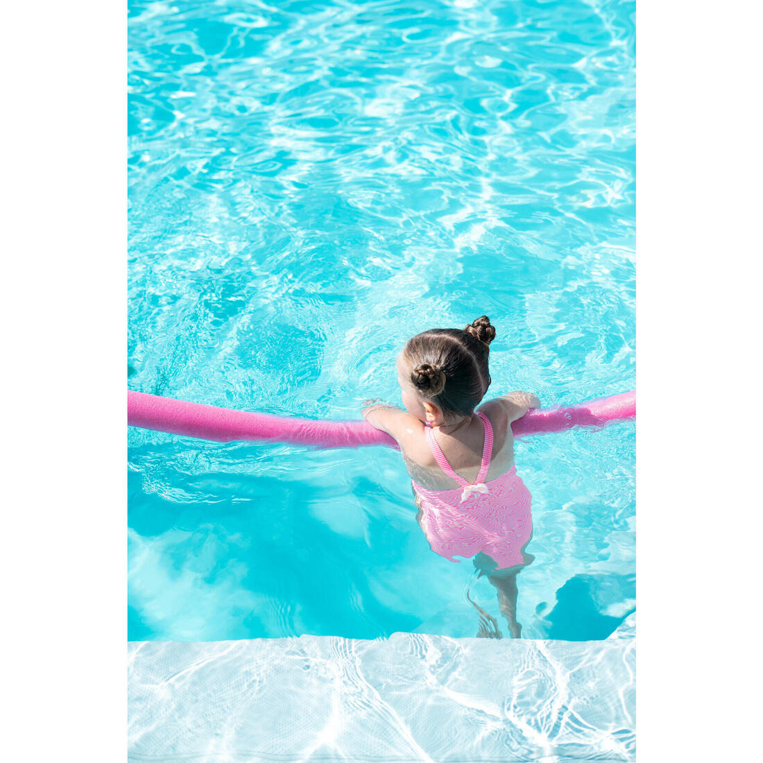 Maillot de bain 1 pièce bébé fille rose imprimé fleurs