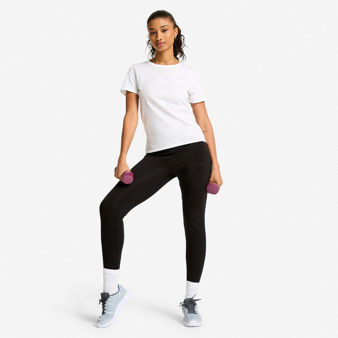 T-shirt Fitness Femme - 100 Blanc glacier