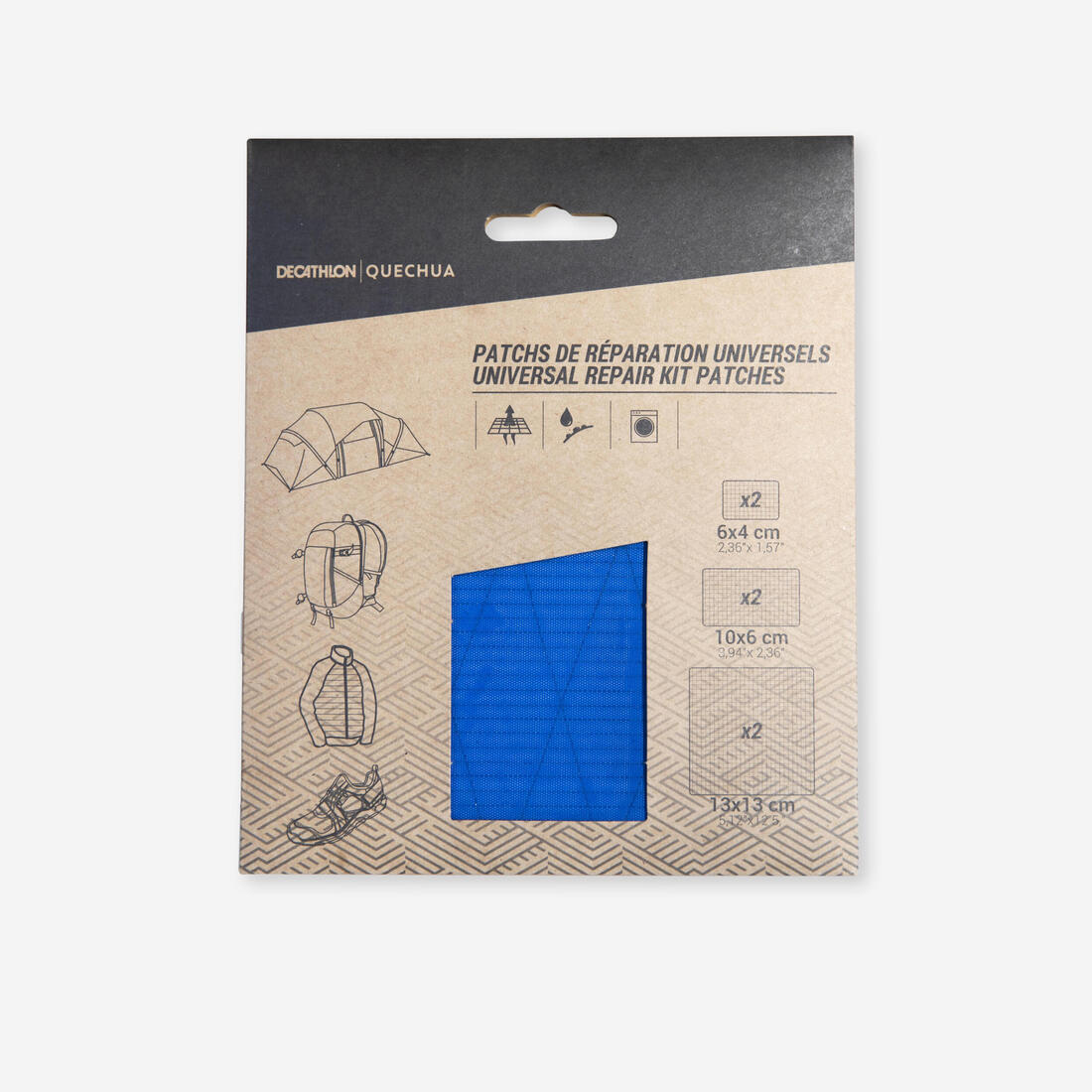 Patchs adhésifs de réparation multiusage (tente, sac de couchage, sac à dos...)