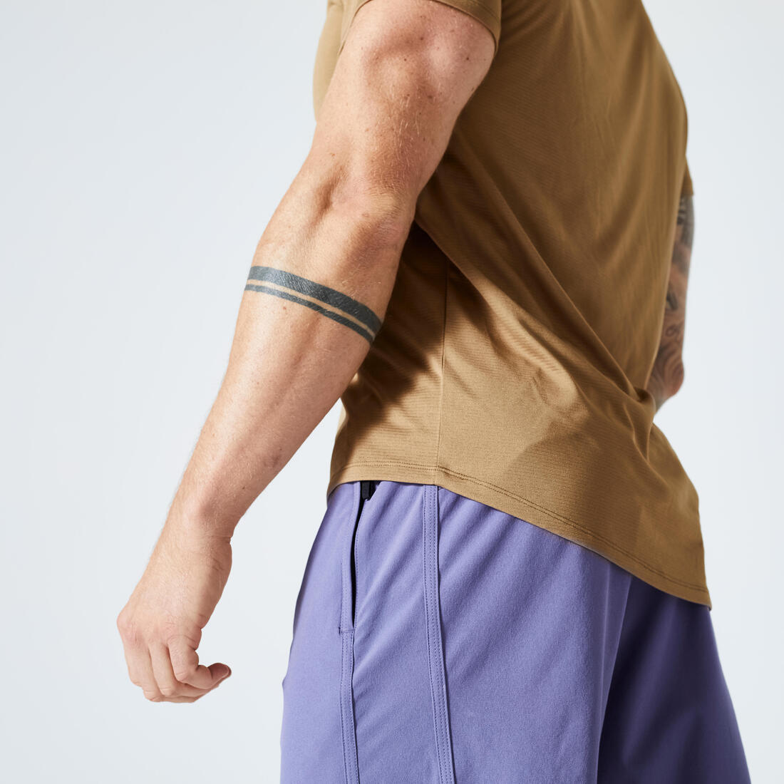 T-shirt de fitness respirant regular col rond homme - mauve