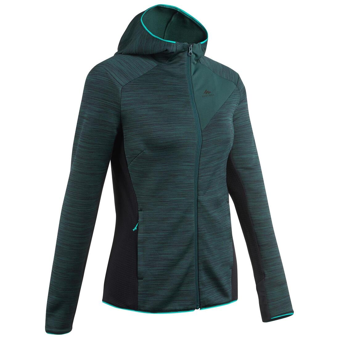 Veste polaire fine de randonnée - mh520 light - femme – vert mélèze