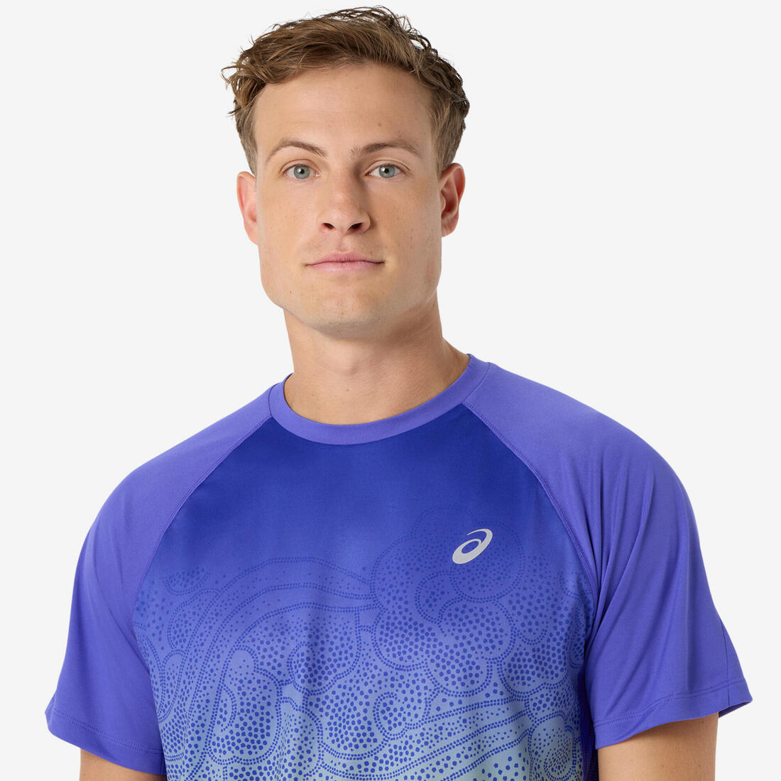 Tee-shirt de running homme, Asics Fade vert et violet
