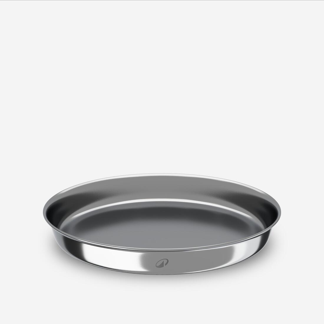 Assiette de camping taille normale L en acier inoxydable, Ø19cm