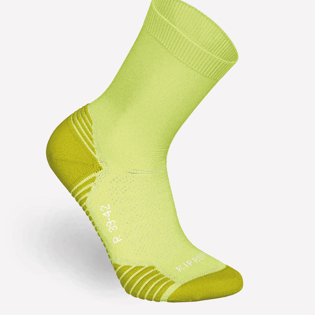 Lot de 2 paires de chaussettes running mi-mollet épaisses, KIPRUN Core blanches